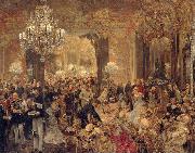 Adolph von Menzel The Dinner at the Ball France oil painting artist